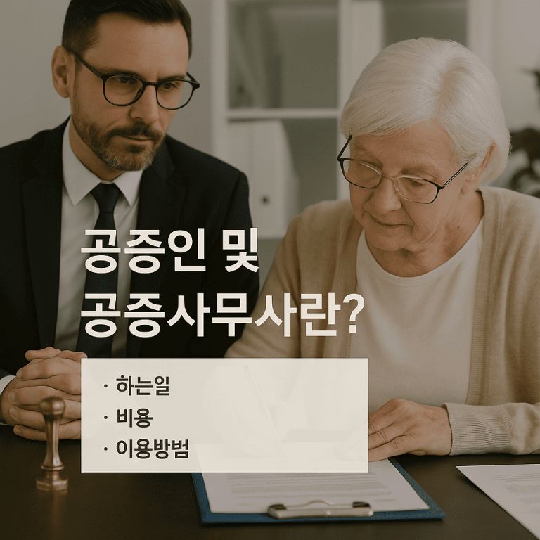 공증인 및 공증사무소란? 하는일, 비용, 이용방법