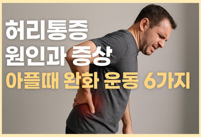 허리통증 원인과 증상 아플때 완화 운동 6가지