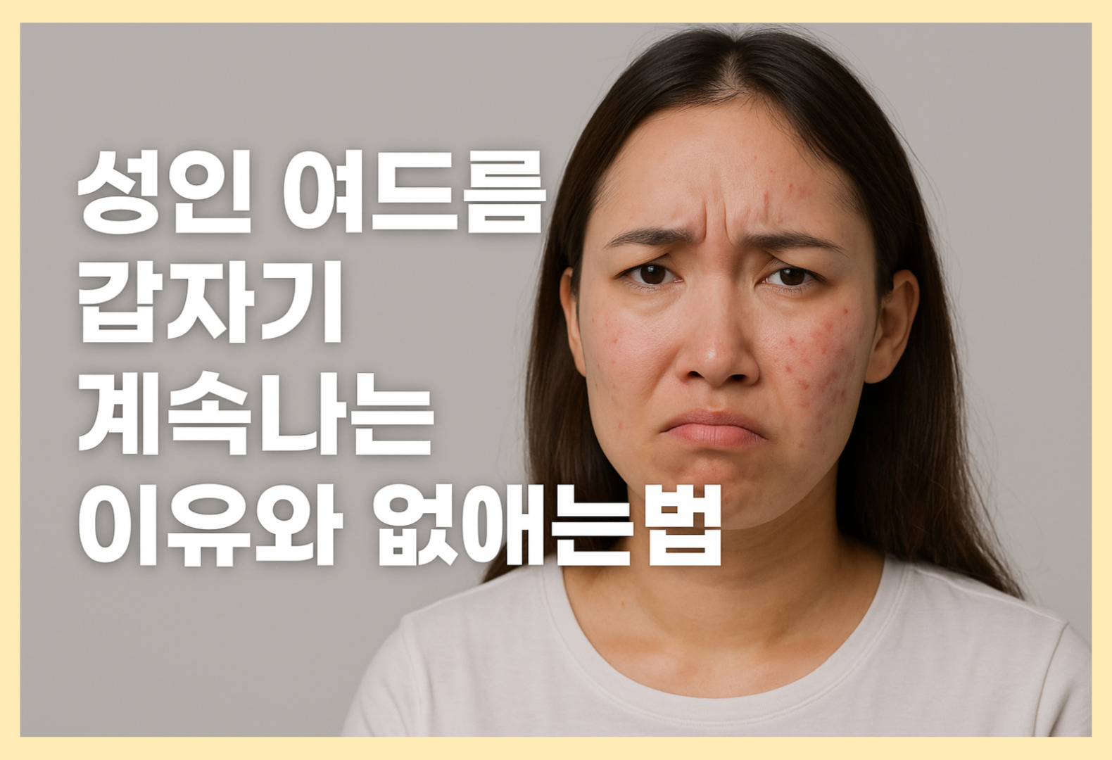 성인 여드름 나는 이유와 없애는법