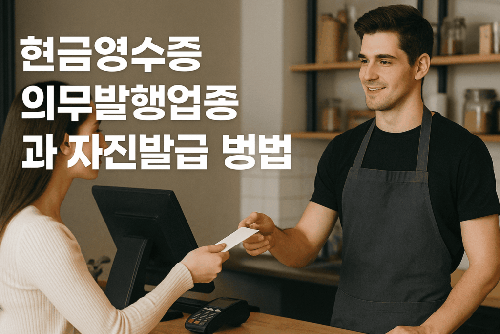 현금영수증 발행업종 리스트와 자진발급방법
