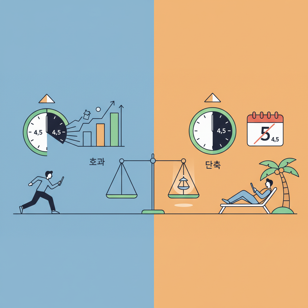 주 4.5일제 법정근로시간 ‘초과, 단축’