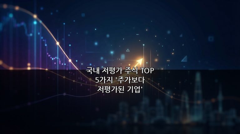 국내 저평가 주식 TOP 5가지 ‘주가보다 저평가된 기업’