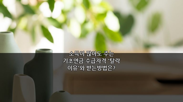 소득이 많아도 주는 기초연금 수급자격 ‘탈락 이유’와 받는방법은?