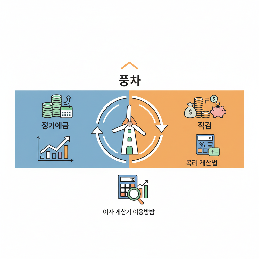 풍차돌리기란? 정기예금 vs 적금 복리 계산법 및 이자 계산기 이용방법