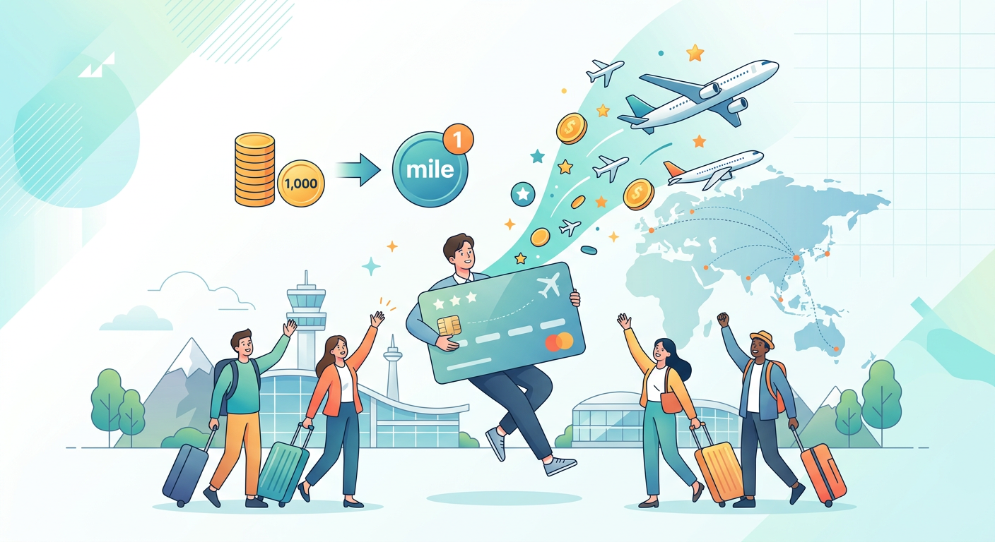 가성비 끝판왕 항공 마일리지 적립 카드(예: 천 원당 1마일리지)