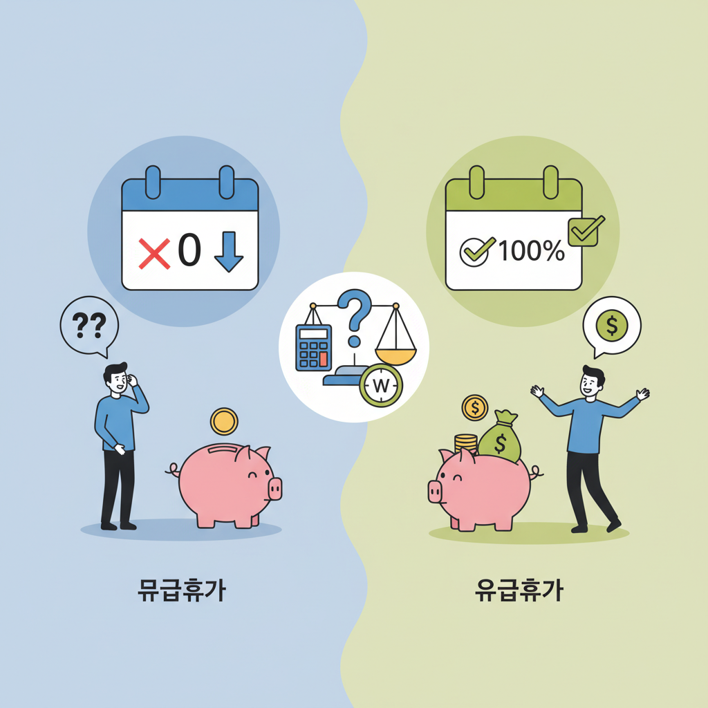 무급휴가 vs 유급휴가 차이와 급여 및 주휴수당 조건 계산