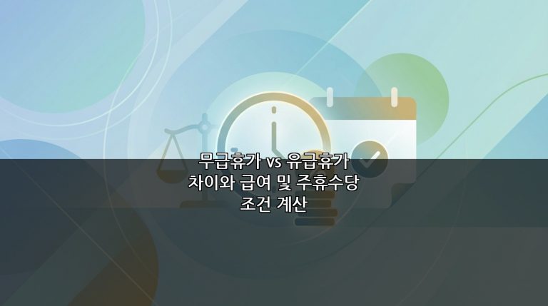무급휴가 vs 유급휴가 차이와 급여 및 주휴수당 조건 계산