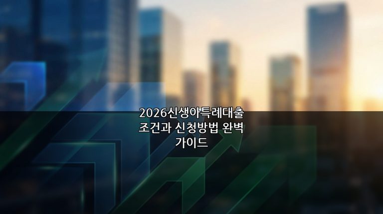 2026신생아특례대출 조건과 신청방법 완벽 가이드