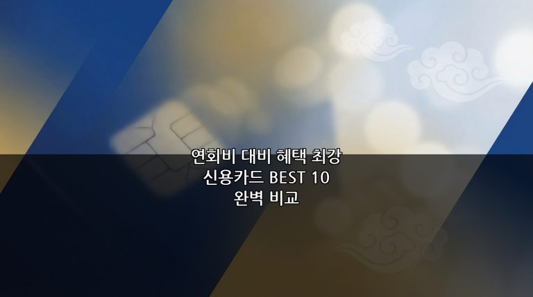 연회비 대비 혜택 최강 신용카드 BEST 10 완벽 비교